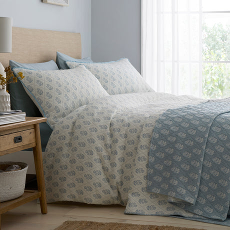 Dreams n Drapes Block Floral Blue Duvet Set