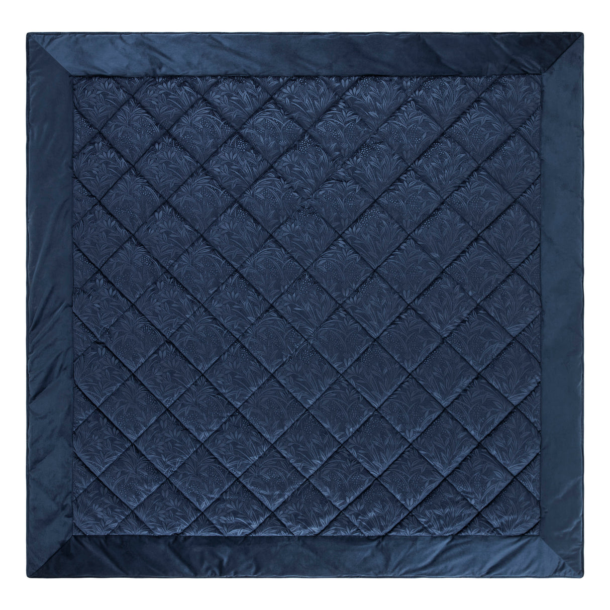 Laura Ashley Barley Embossed Navy 235cm x 235cm Quilted Bedspread