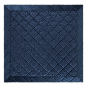Laura Ashley Barley Embossed Navy 235cm x 235cm Quilted Bedspread
