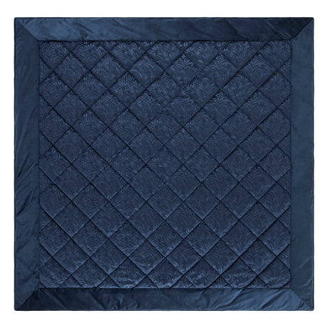 Laura Ashley Barley Embossed Navy 235cm x 235cm Quilted Bedspread