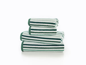 Deyongs Bliss Linear Stripe 100% Cotton 550gsm Green Towels