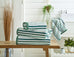 Deyongs Bliss Linear Stripe 100% Cotton 550gsm Green Towels