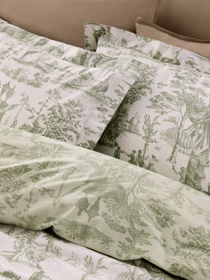 Laura Ashley Braysmith Toile Olive Green Duvet Set