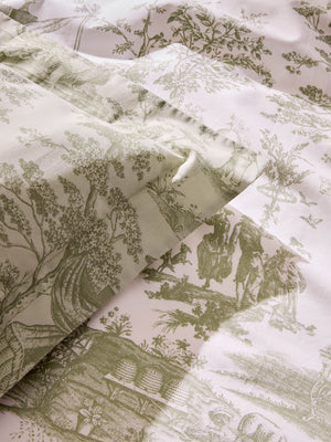Laura Ashley Braysmith Toile Olive Green Duvet Set