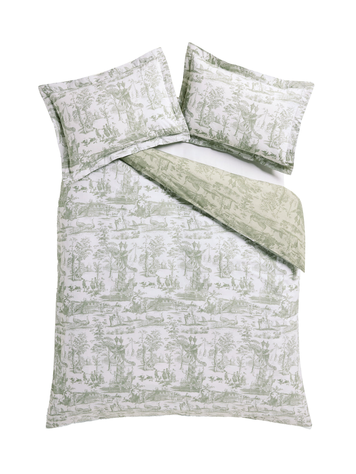 Laura Ashley Braysmith Toile Olive Green Duvet Set