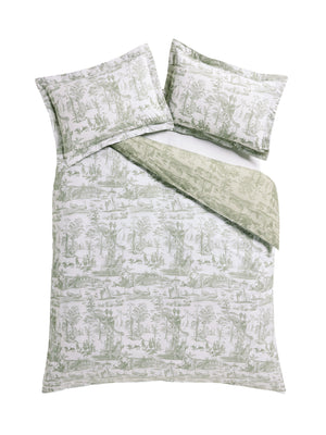 Laura Ashley Braysmith Toile Olive Green Duvet Set