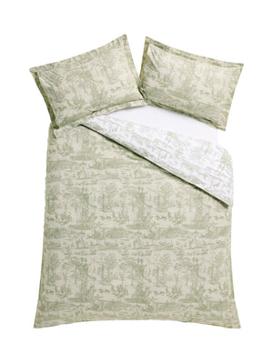Laura Ashley Braysmith Toile Olive Green Duvet Set