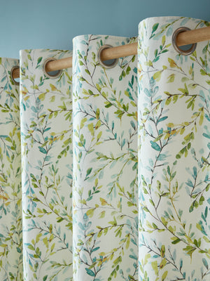 Laura Ashley Brayton Leaves Multi Lined Eyelet Curtains