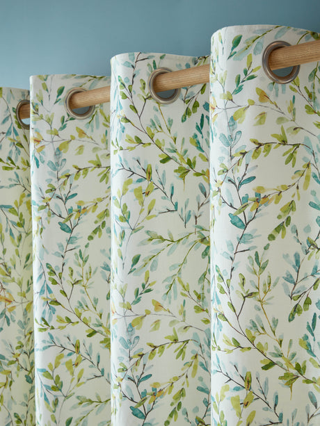 Laura Ashley Brayton Leaves Multi Lined Eyelet Curtains