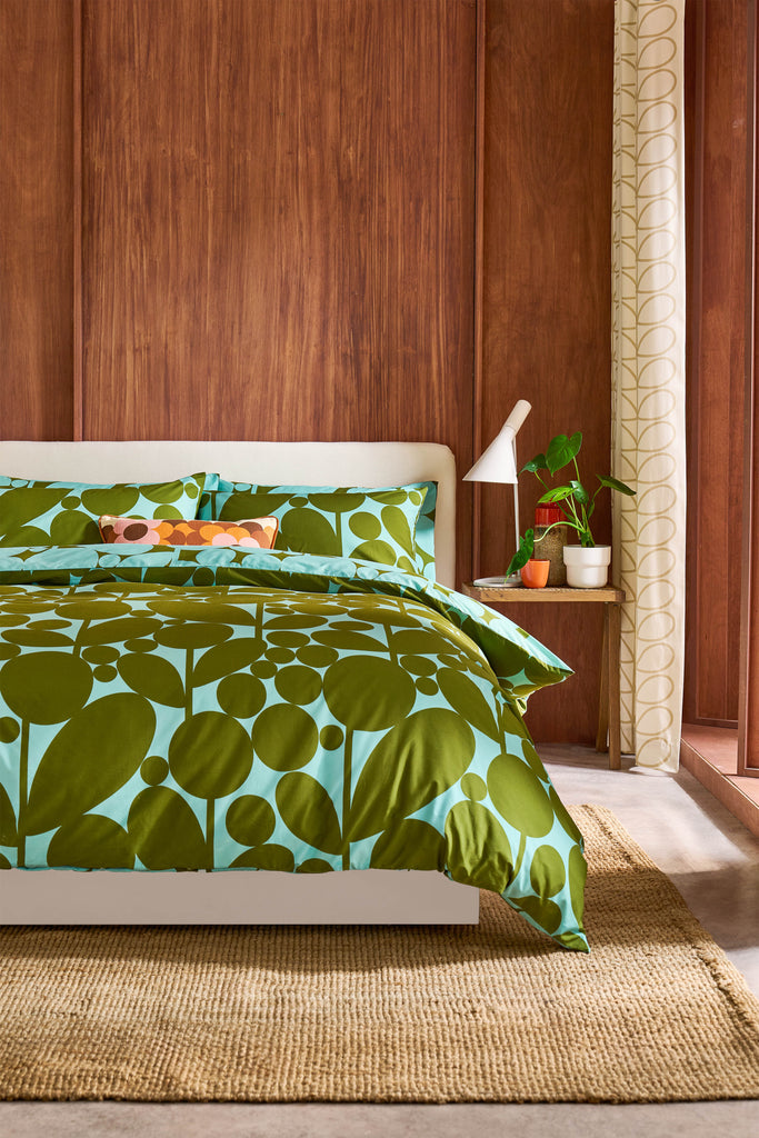 Orla Kiely Bubble Flower Aqua Seagrass Duvet Set