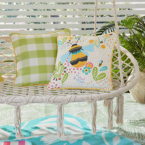 Fusion Outdoor Buzzy Bee Ochre 43cm x 43cm Cushion