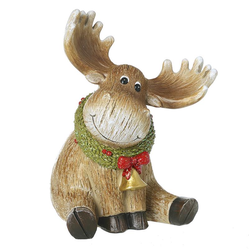 Heaven Sends CAH075 Sitting Resin Moose with BellH
