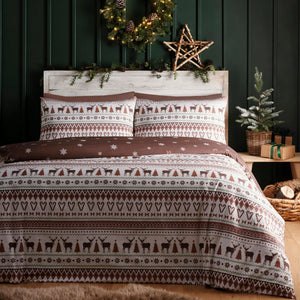 Fusion Christmas Fairisle Natural Duvet Set