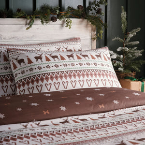 Fusion Christmas Fairisle Natural Duvet Set