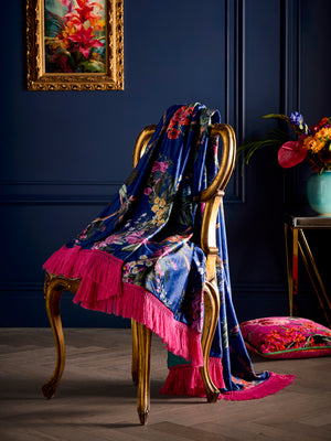 Laurence Llewelyn Bowen Cotswold Fantasia Navy 130cm x 180cm Throw
