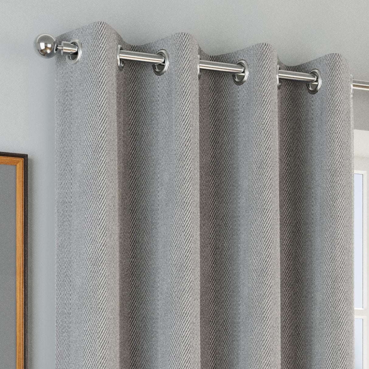 Tyrone Chester Herringbone Jacquard 100% Blackout Curtains