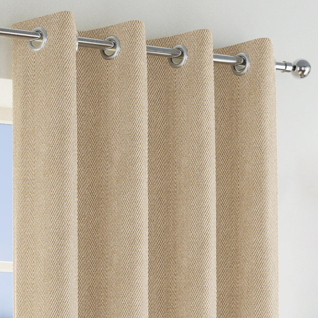 Tyrone Chester Herringbone Jacquard 100% Blackout Curtains