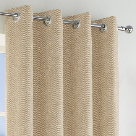 Tyrone Chester Herringbone Jacquard 100% Blackout Curtains