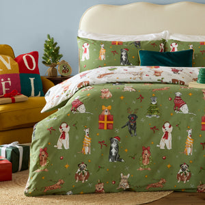 Furn Christmas Pawty Green Duvet Set