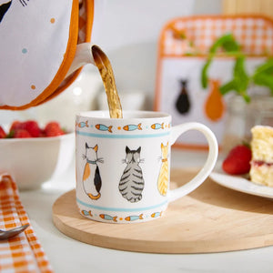 Ulster Weavers Cats in Waiting Orange Bone China Mug