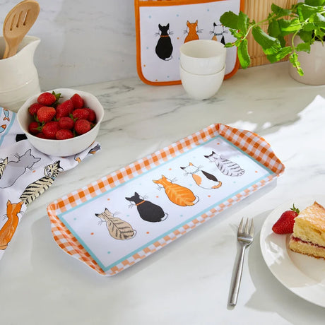 Ulster Weavers Cats in Waiting Orange Small Serving Tray