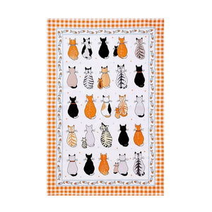 Ulster Weavers Cats in Waiting Orange Tea Towel