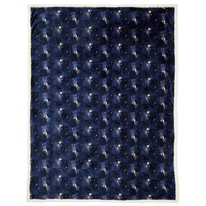 Fusion Bedding Cosmic Star Navy 100% Fleece Duvet Set
