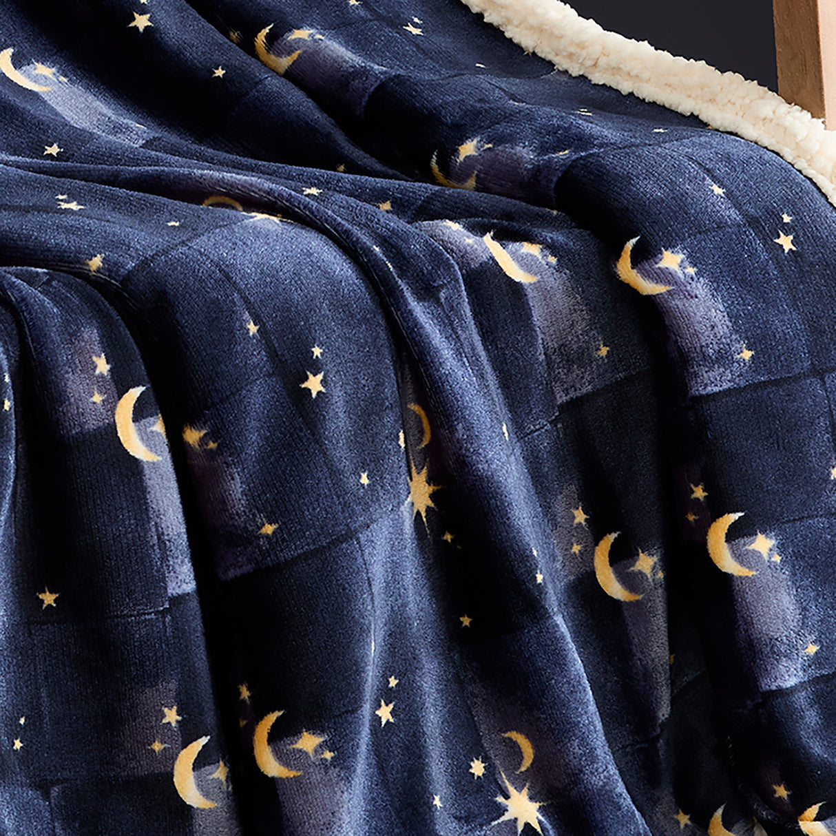 Fusion Bedding Cosmic Star Navy 100% Fleece Duvet Set