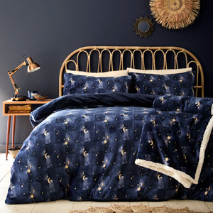 Fusion Bedding Cosmic Star Navy 100% Fleece Duvet Set