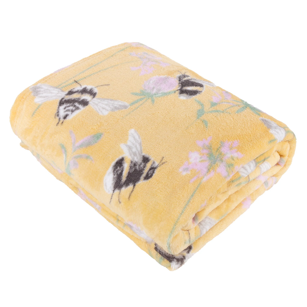 Furn Country Bee Honey Multi 130cm x 150cm Fleece Throw