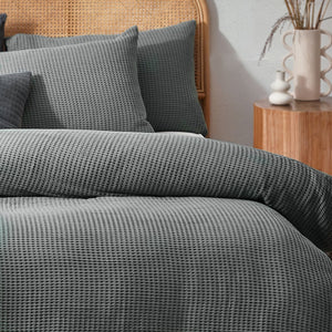 The Linen Yard Chunky Waffle Duvet Set