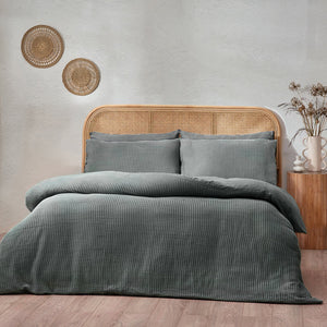 The Linen Yard Chunky Waffle Duvet Set