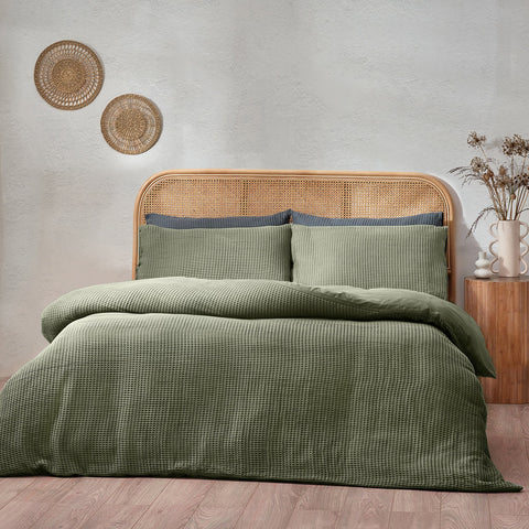 The Linen Yard Chunky Waffle Duvet Set