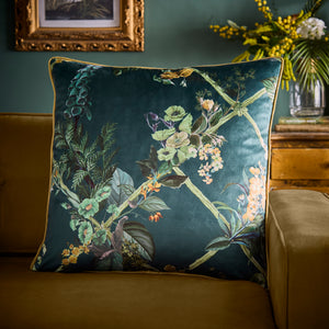 Laurence Llewelyn Bowen Cotswold Fantasia Green 55cm x 55cm Polyester Filled Cushion