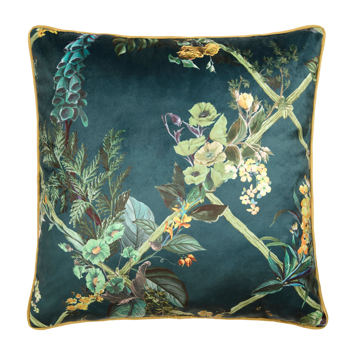 Laurence Llewelyn Bowen Cotswold Fantasia Green 55cm x 55cm Polyester Filled Cushion