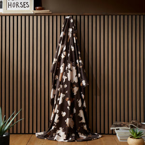 Fusion Cow Print Chocolate 120cm x 150cm Fleece Throw