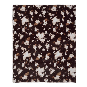 Fusion Cow Print Chocolate 120cm x 150cm Fleece Throw