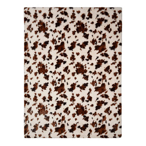 Fusion Cow Print Faux Fur Natural 150cm x 200cm Bedspread