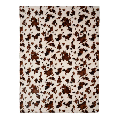 Fusion Cow Print Faux Fur Natural 150cm x 200cm Bedspread