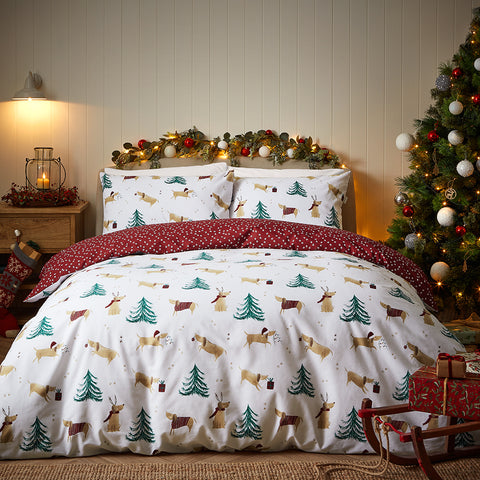 Vantona Christmas Dogs Multi Duvet Set