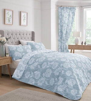 Dreams n Drapes Design Chrysanthemum Blue Bedding