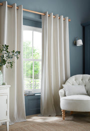 Laura Ashley Cornish Chenille Stripe Lined Eyelet Curtains