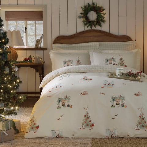 Sophie Allport Cosy Christmas Misty Green Duvet Set