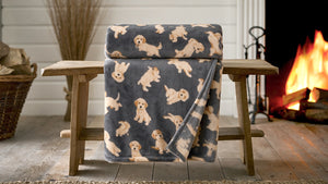 Deyongs 1846 Cozy Comforts 130cm x 170cm Cockapoo Fleece Throw