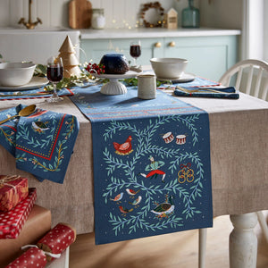Ulster Weavers 12 Days of Christmas Blue Table Runner