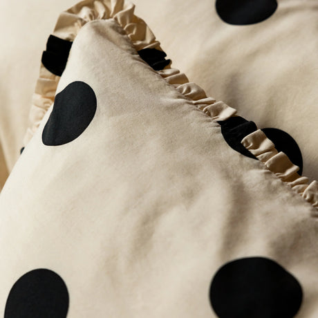 Rockett St George Dot Noir Frilled Buttermilk Yellow Duvet Set