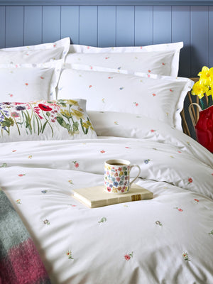 Bluebellgray Daisy Embroidered Multi Duvet Set