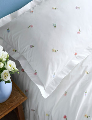 Bluebellgray Daisy Embroidered Multi Duvet Set