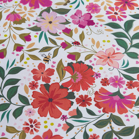 Sara Miller Ditsy Floral White-Deep Mulberry Duvet Set