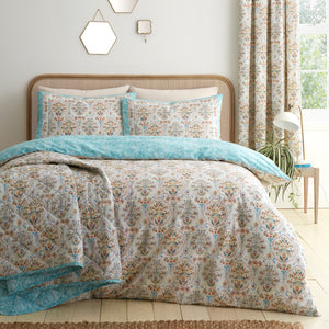 Dreams N Drapes Edena Decorative Floral Natural Duvet Set